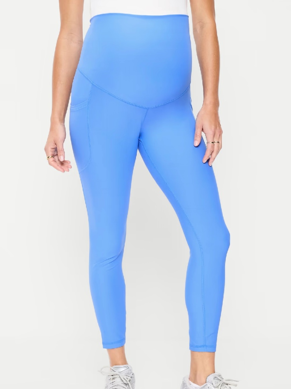 Old Navy Maternity Full-Panel PowerSoft 7/8 Leggings with Pockets in Blue, M